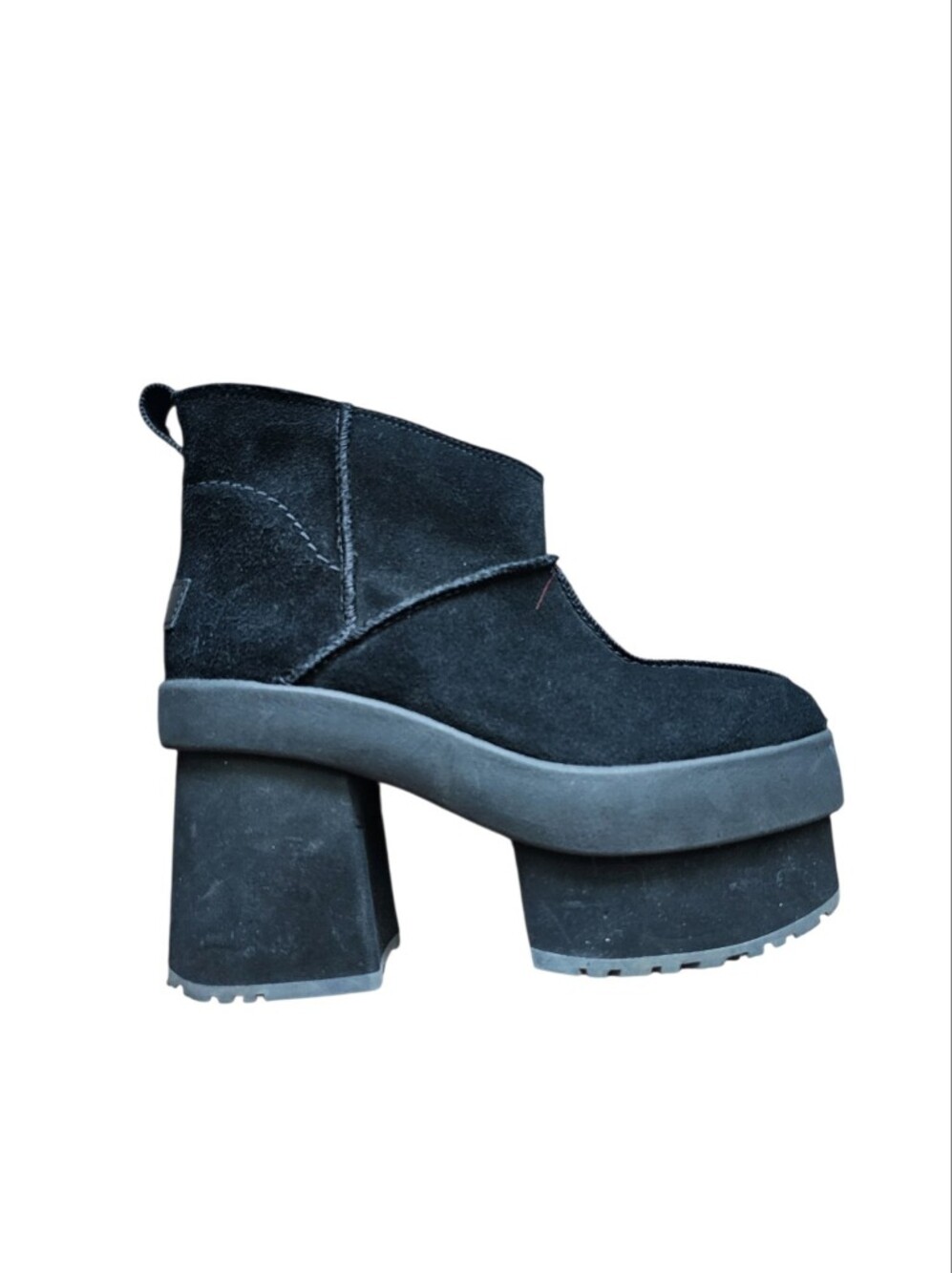 UGG Women's Black Platform Chunky Heel Ankle Boots Size 8 - Picture 4 of 8
